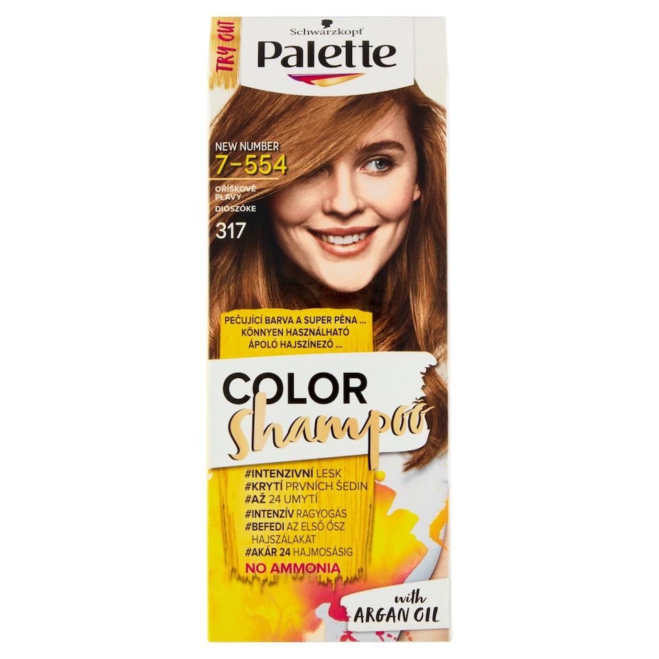 obrázok 1 z Schwarzkopf Palette Color Shampoo farba na vlasy Orieškovoplavý 7-554 (317)