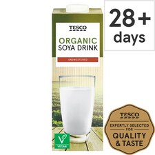 Tesco Organic Longlife Soya Drink Unsweetened 1Ltr