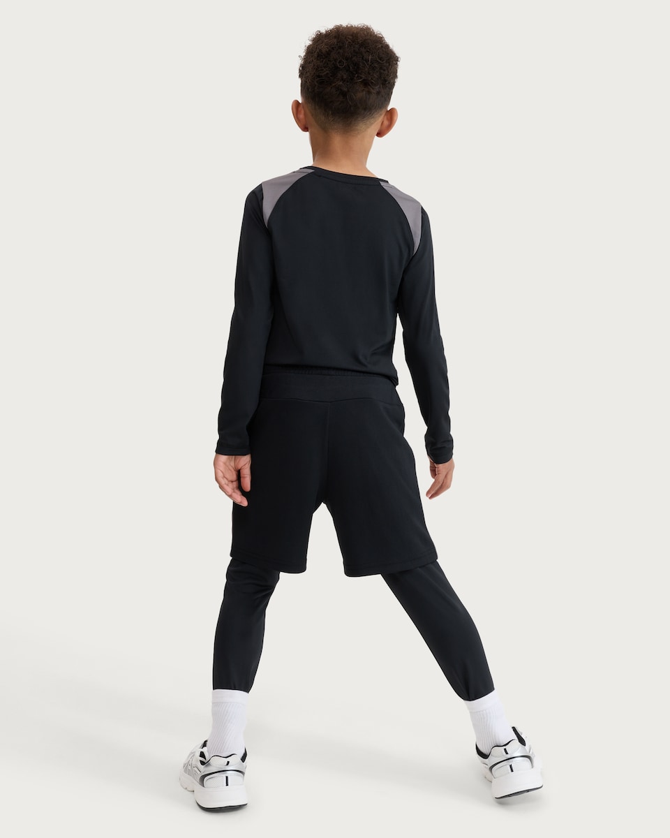 image 1 of F&F Active Boys ULTRAMOVE 2 In 1 Shorts with Leggings in Black