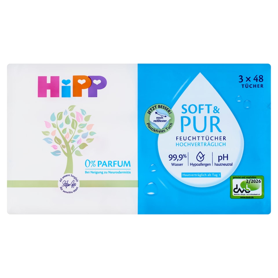 obrázok 1 z HiPP Soft & Pur čistiace vlhčené obrúsky 3 x 48 ks