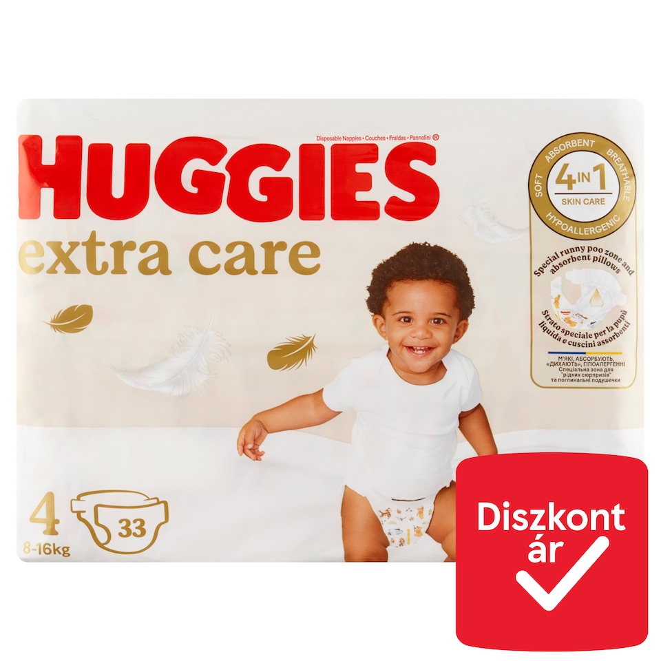 Huggies Extra Care 4, 8-16 kg, nadrágpelenka 33 db  1. kép