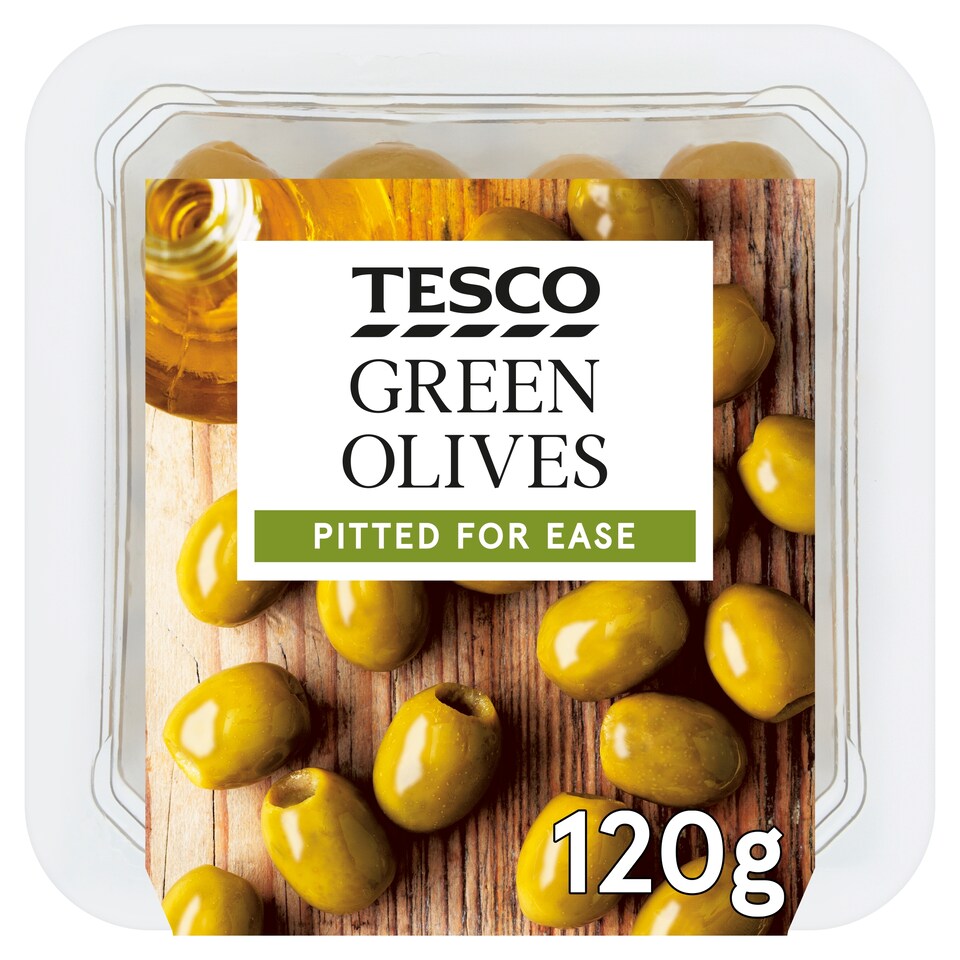 Tesco Green Olives 120G