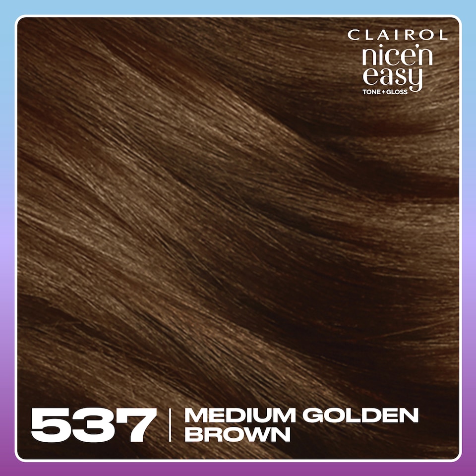 image 1 of CLAIROL NICE'N EASY TONE+GLOSS SEMI PERMANENT HAIR DYE - 537/78 MEDIUM GOLDEN BROWN
