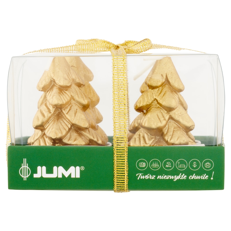Jumi arany színű fenyőfa díszgyertya