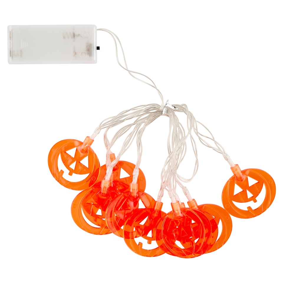 10 LED-es halloween lapos töklámpás fényfüzér   1. kép