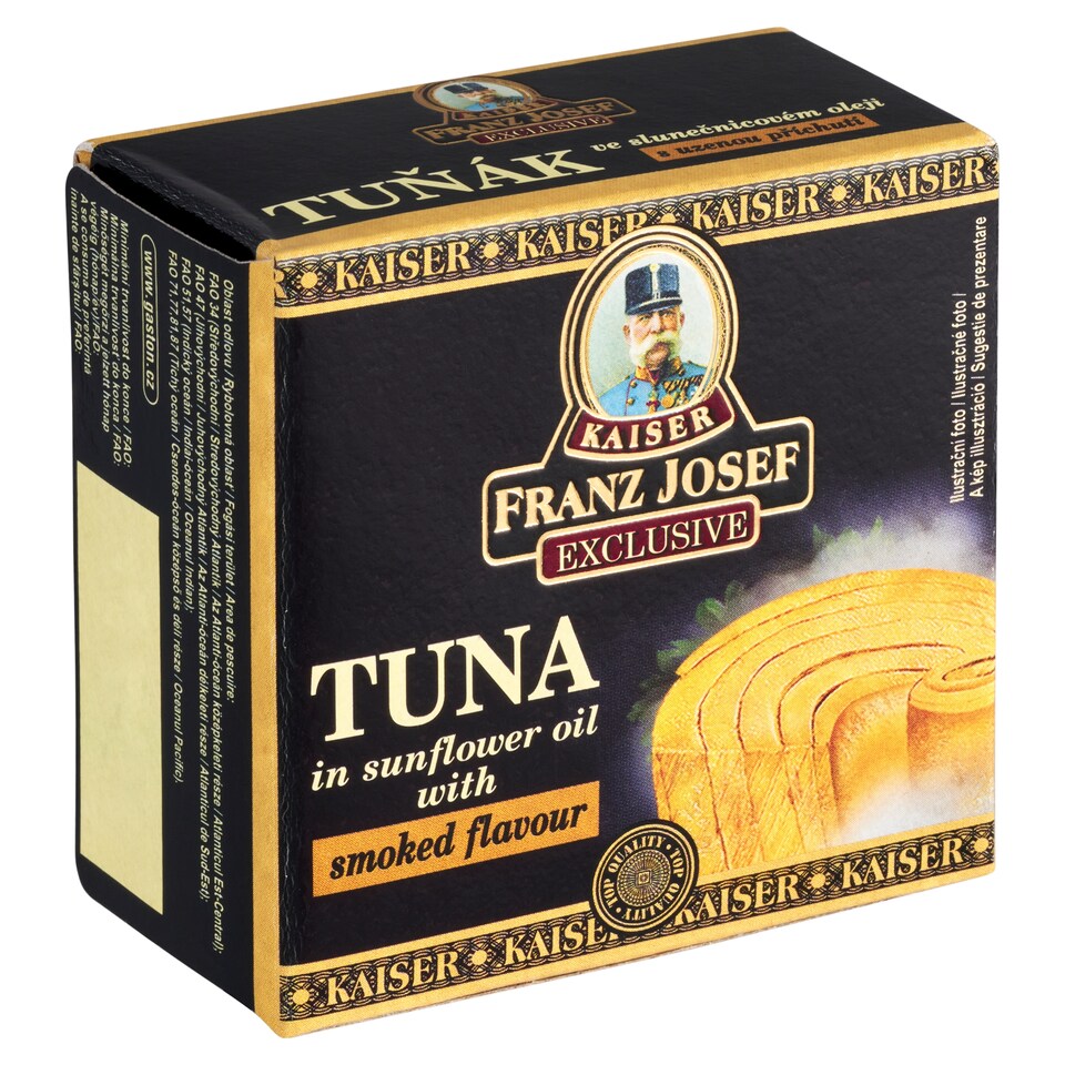 Franz Josef Kaiser Exclusive Tuňák ve slunečnicovém oleji s uzenou příchutí 80g