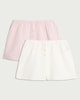 image 1 of F&F 2-Pack Pure Cotton Button Detail Pyjama Shorts in Multi