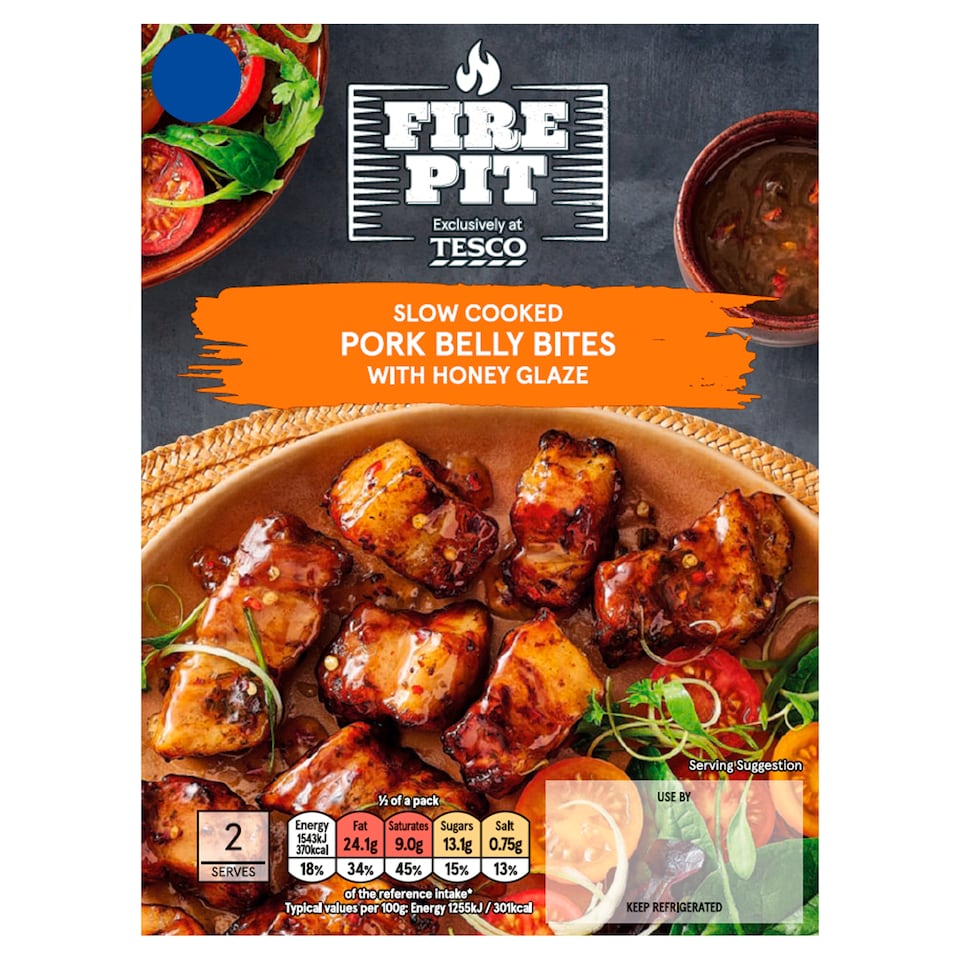 Tesco Firepit Honey Glazed Pork Belly Bites 350g