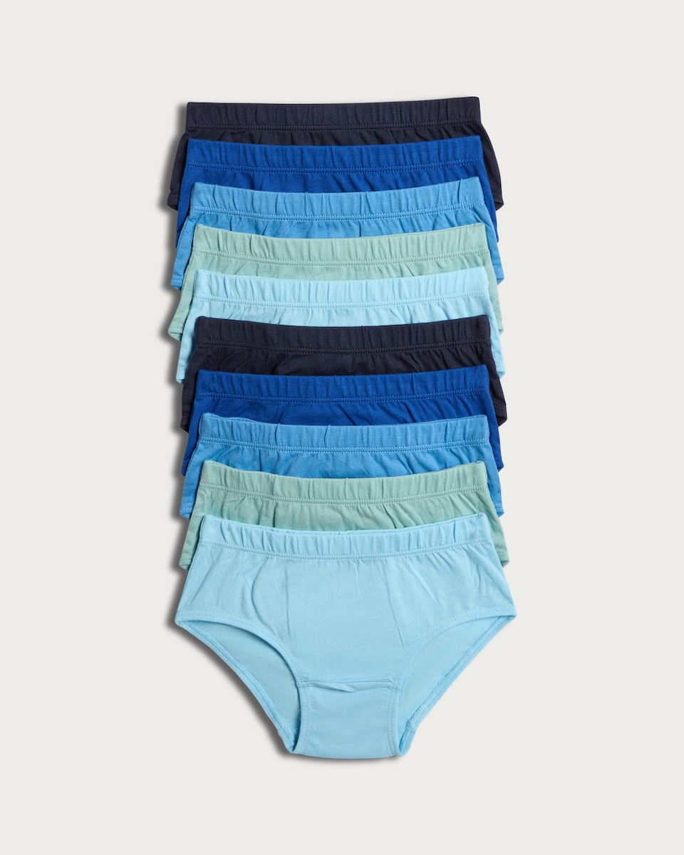 F&F Boys 10-Pack Pure Cotton Briefs in Blue