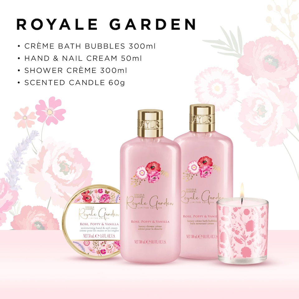 image 1 of Baylis & Harding Royale Garden Gift Wrapped Candlelit Gift Set