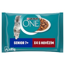 Purina ONE Senior Cat Pouches Beef 4 x 85 g