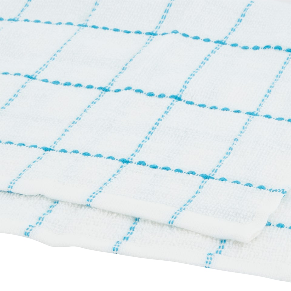 image 1 of Tesco Linear Check Tea Towels 5 Pack Brights