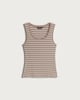 image 4 of F&F Cotton Rich Ribbed Scalloped Neck Vest in Multi Brown