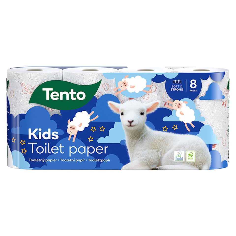 Tento Kids Pure Toilet Paper 3 Ply 8 Rolls