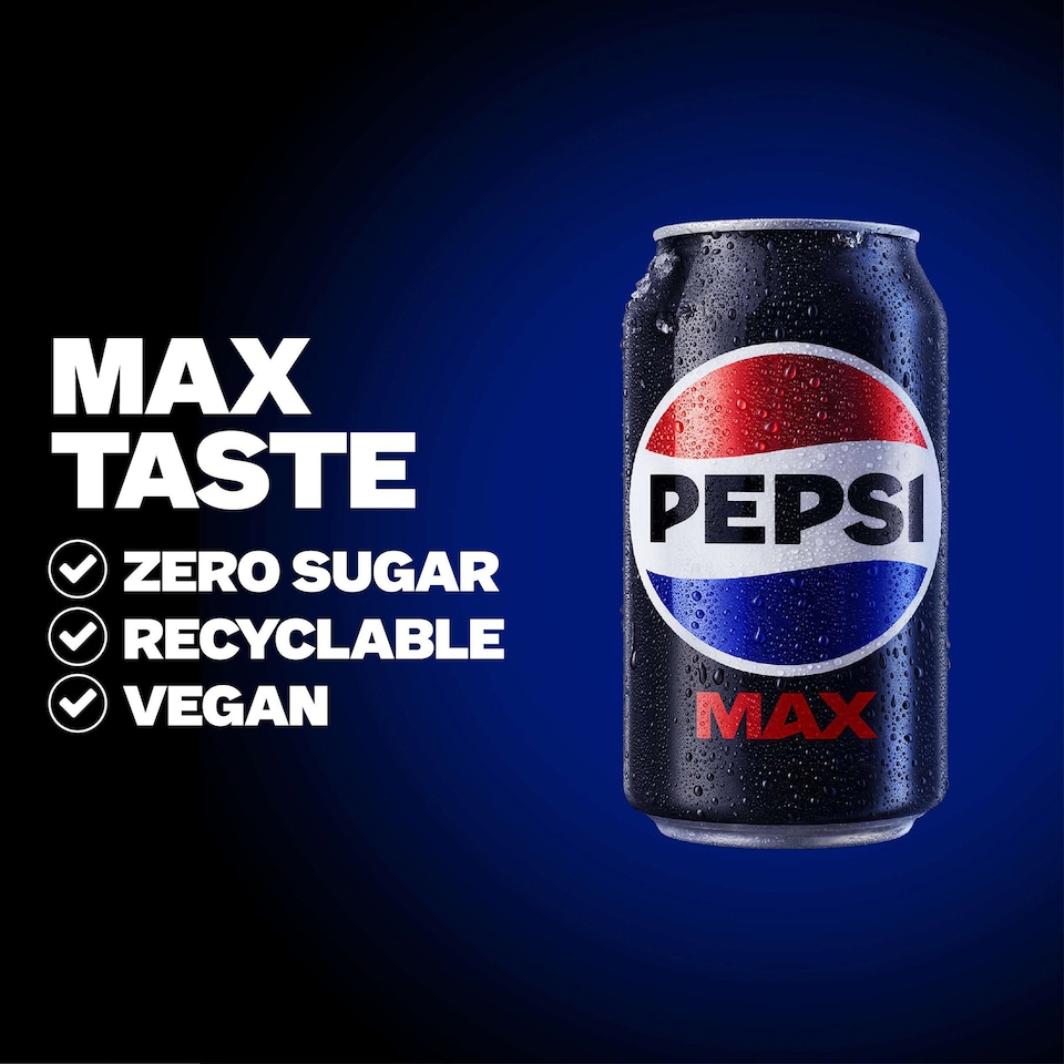 image 1 of Pepsi Max No Sugar Cola Soft Drink 4 x 330ml
