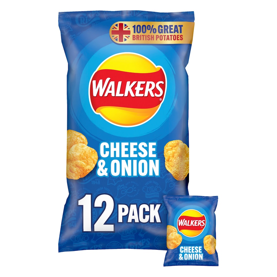 image 1 of Walkers Cheese & Onion Multipack Crisps 12x25g