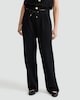 image 1 of F&F Boucle Wide Leg Drawstring Trousers in Black