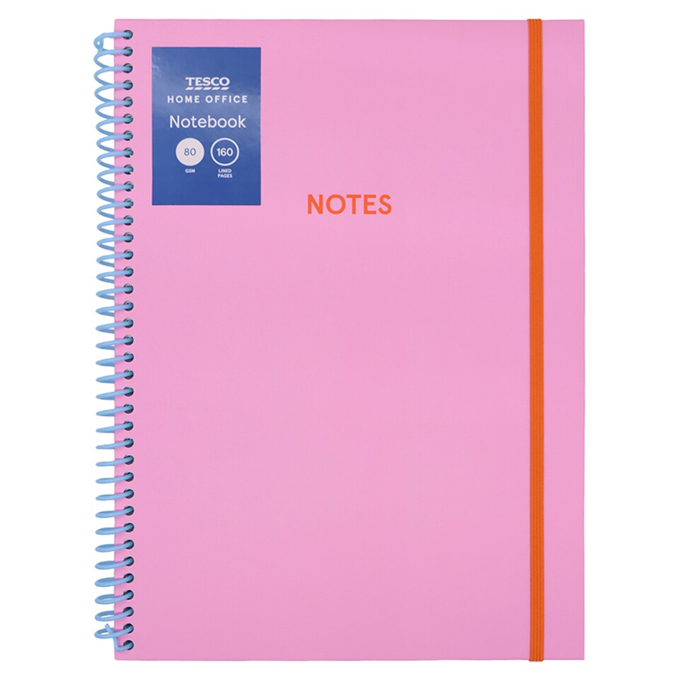Tesco A4 Pink Wiro Notebook