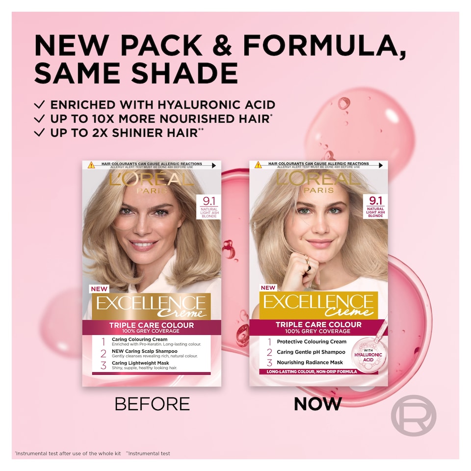 image 1 of L'Oreal Paris Excellence Creme 9.1 Natural Light Ash Blonde Permanent Hair Dye