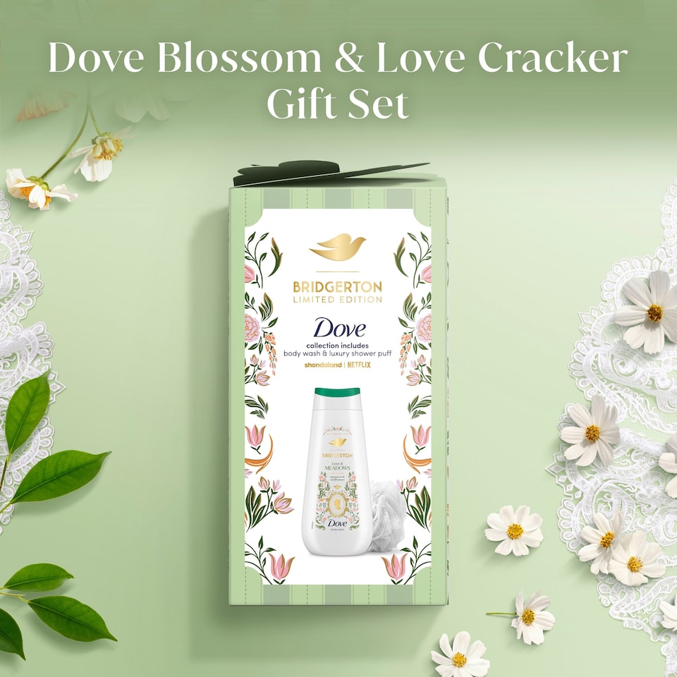 image 1 of Dove Bridgerton Limited Edition Body Wash & Luxury Shower Puff Gift Set