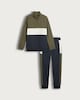 image 4 of F&F Boys 2-Piece Cotton Rich Half Zip Colour Block  Sweatshirt and Joggers Set in Green