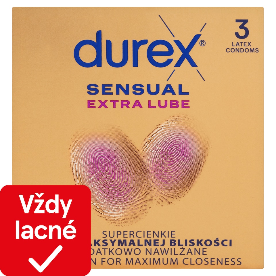 obrázok 1 z Durex Sensual Extra Lube prezervatívy 3 ks