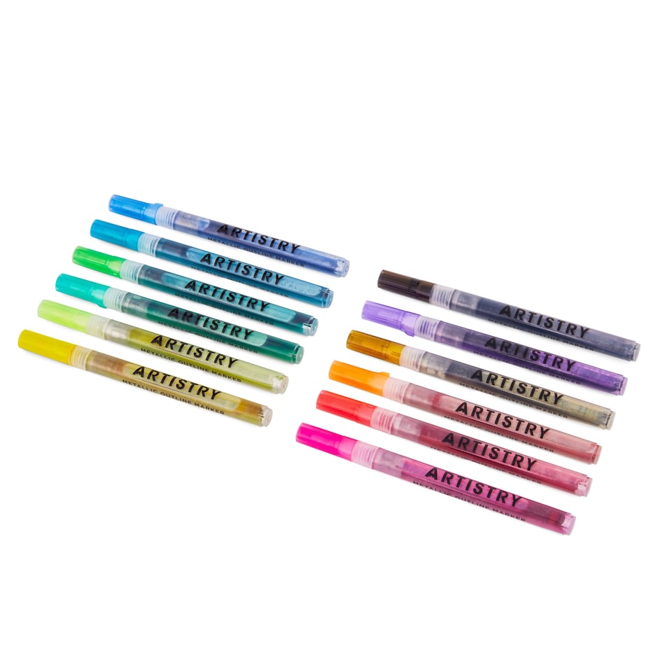 image 1 of Artistry 12pk Metallic Outline Markers