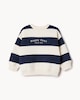 image 3 of F&F Boys Cotton Rich Striped Sweatshirt in Navy