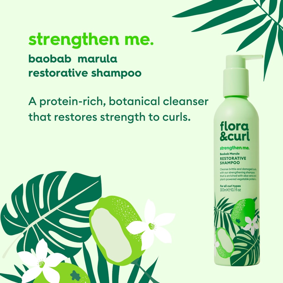 image 1 of Flora & Curl Baobab Marula Restorative Shampoo 300ml