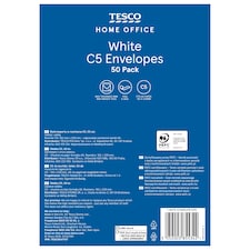 Tesco White C5 Envelopes 50Pk