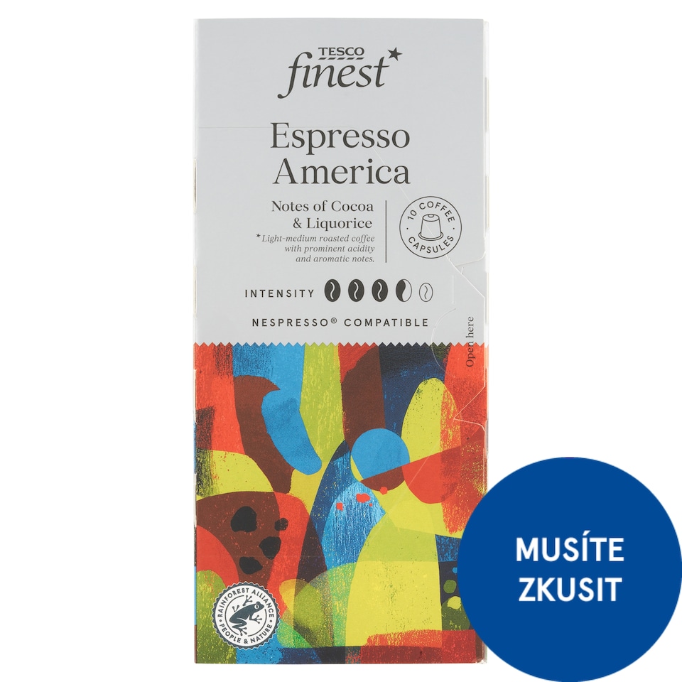 Tesco Finest Espresso America pražená mletá káva v kapslích 10 ks 54g