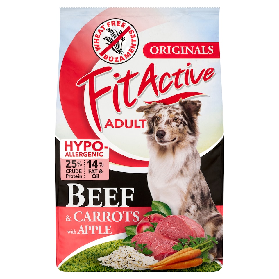 FitActive Adult Hypoallergenic Beef teljes értékű, búzamentes száraz eledel felnőtt kutyáknak 4 kg