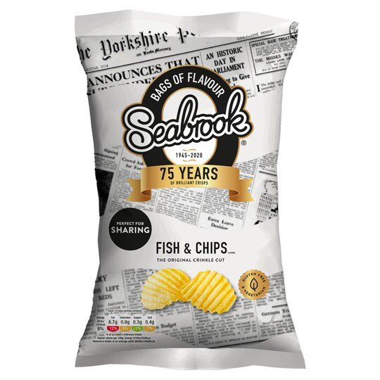 Seabrook Fish & Chips Crinkle Cut Crisps 150G Tesco Groceries