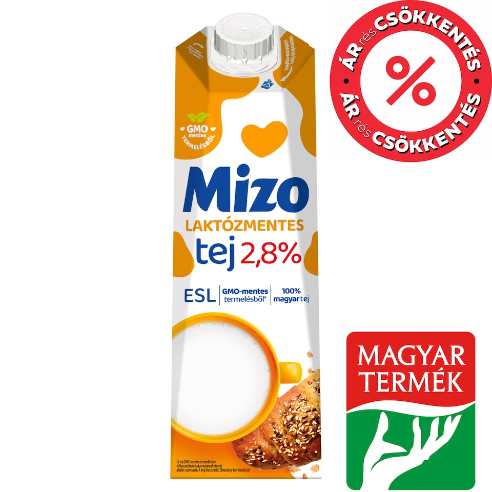 Mizo ESL félzsíros laktózmentes tej 2,8% 1 l