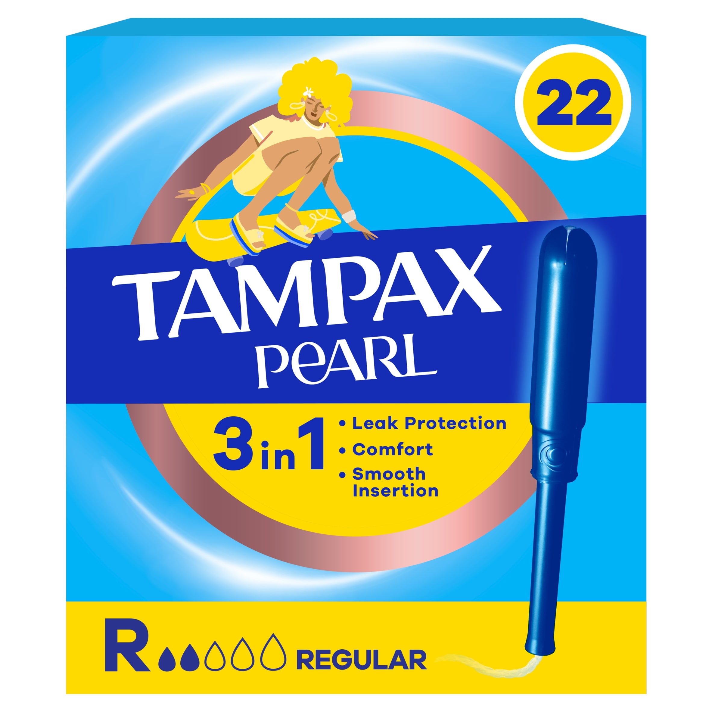 Tampax Pearl Regular Tampons 22 Pack