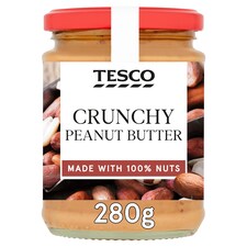 Tesco 100% Crunchy Peanut Butter 280G