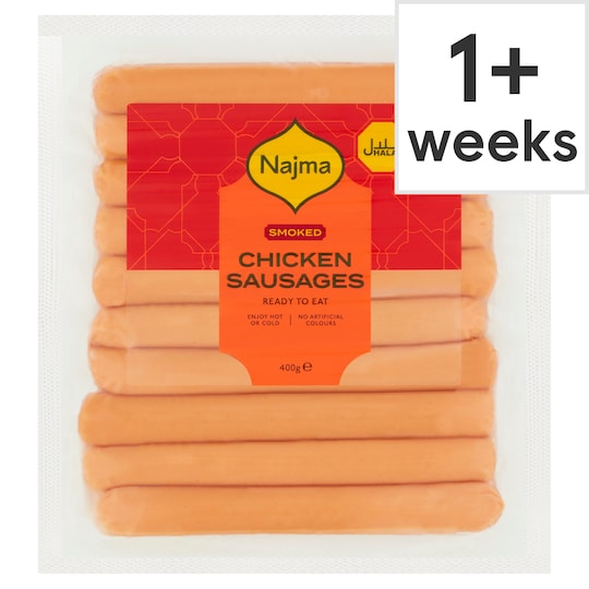 Najma Halal Chicken Smoked Sausages 400G Tesco Groceries