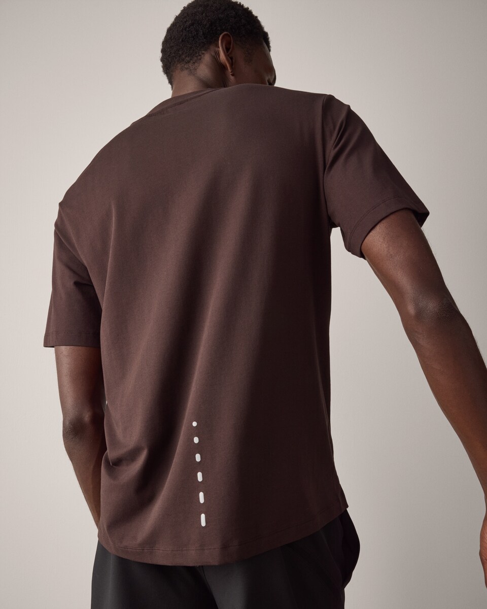 image 1 of F&F Active ULTRARUN Cotton Rich T-Shirt in Brown
