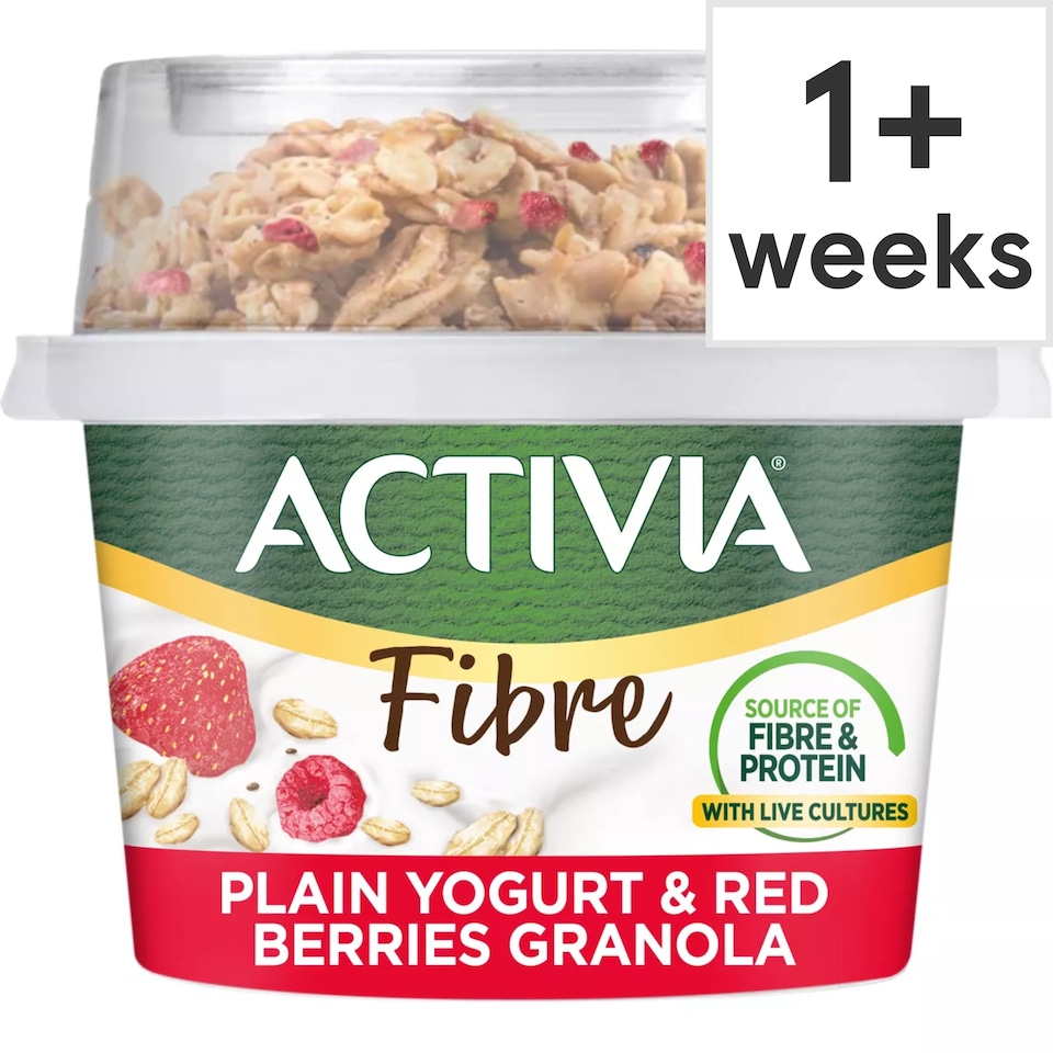 Activia Natural Yoghurt & Red Berries Chia Muesli Breakfast Topper with Spoon 165g