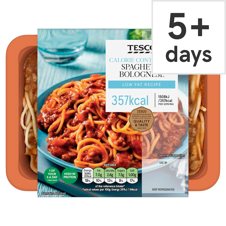 Tesco Calorie Controlled Spaghetti Bolognese 380G