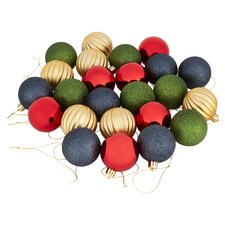 Tesco 24 Pack Frosted Forest Baubles
