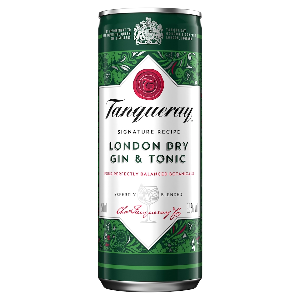 Tanqueray London Dry Gin&Tonic szénsavval dúsított alkoholtartalmú ital 6,5% 250 ml
