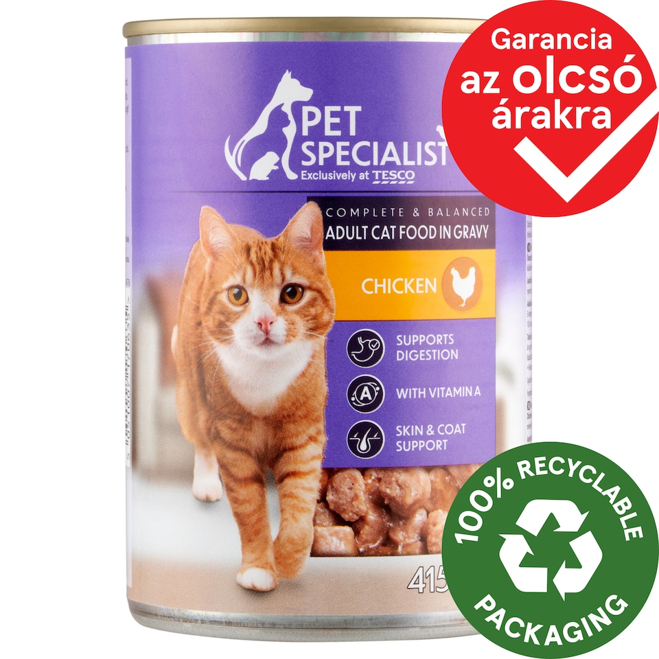 Pet Specialist Adult Cat Food in Gravy with Chicken 415 g