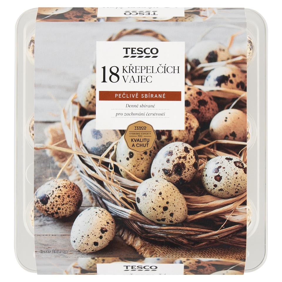 Tesco Čerstvá křepelčí vejce 18 ks