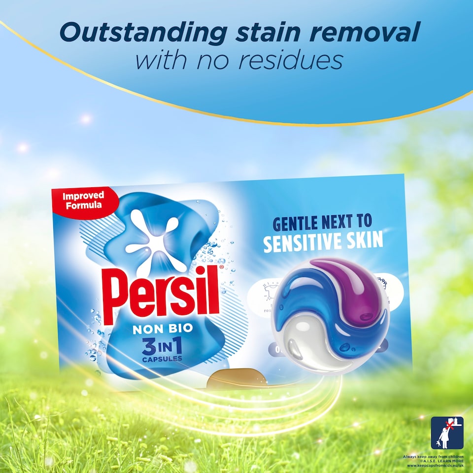 image 1 of Persil Non Bio 3 in 1 Sensitive Laundry Washing Detergent Capsules 26 washes 548.6g