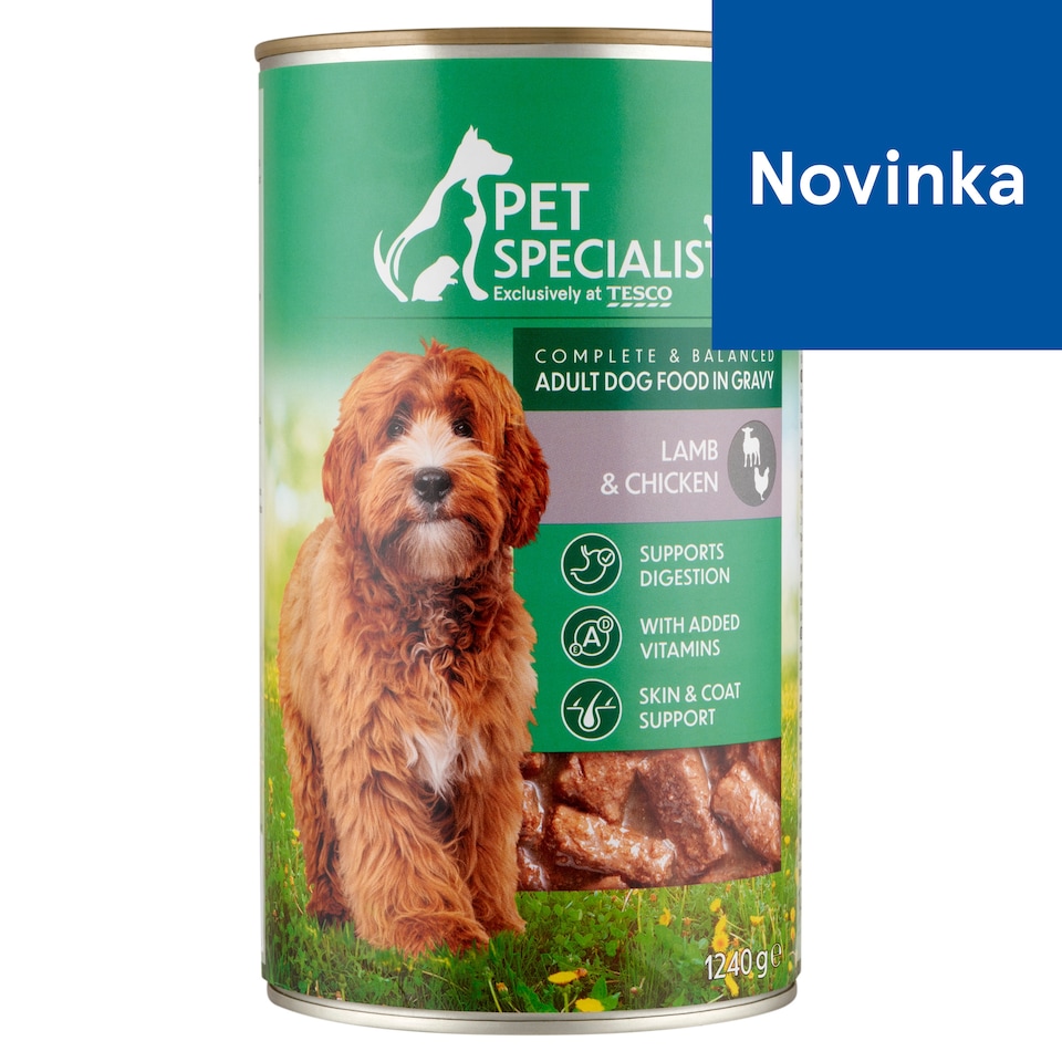 Pet Specialist Kompletné krmivo pre dospelé psy kúsky s jahňacinou a kuracinou v omáčke 1240 g