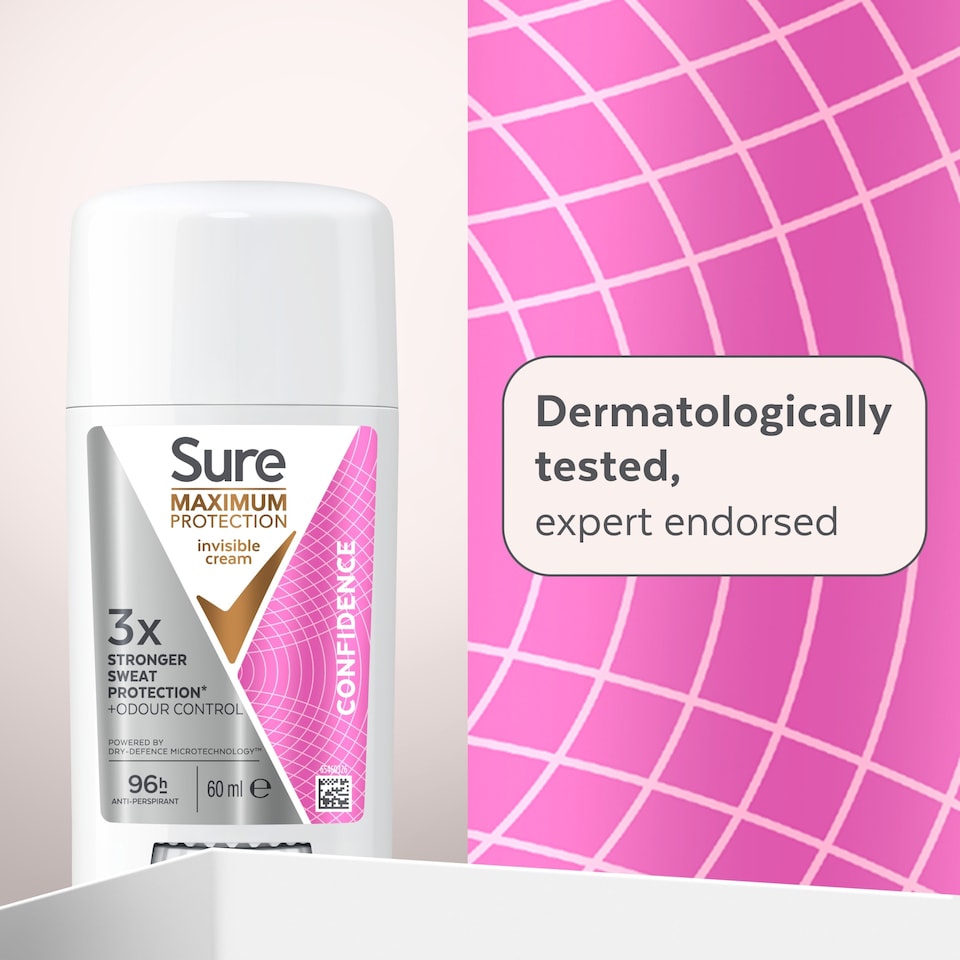 image 1 of Sure Women Maximum Protection Confidence Odour Control 96h Antiperspirant Deodorant Invisible Cream 60ml