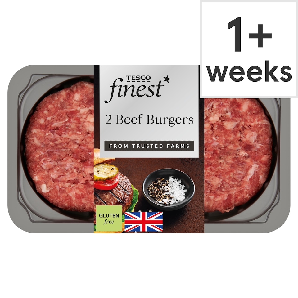 Tesco Finest 2 Beef Burgers 340g