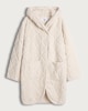 image 4 of F&F Quilted Fleece Hooded Pyjama Cosy Top in Cream