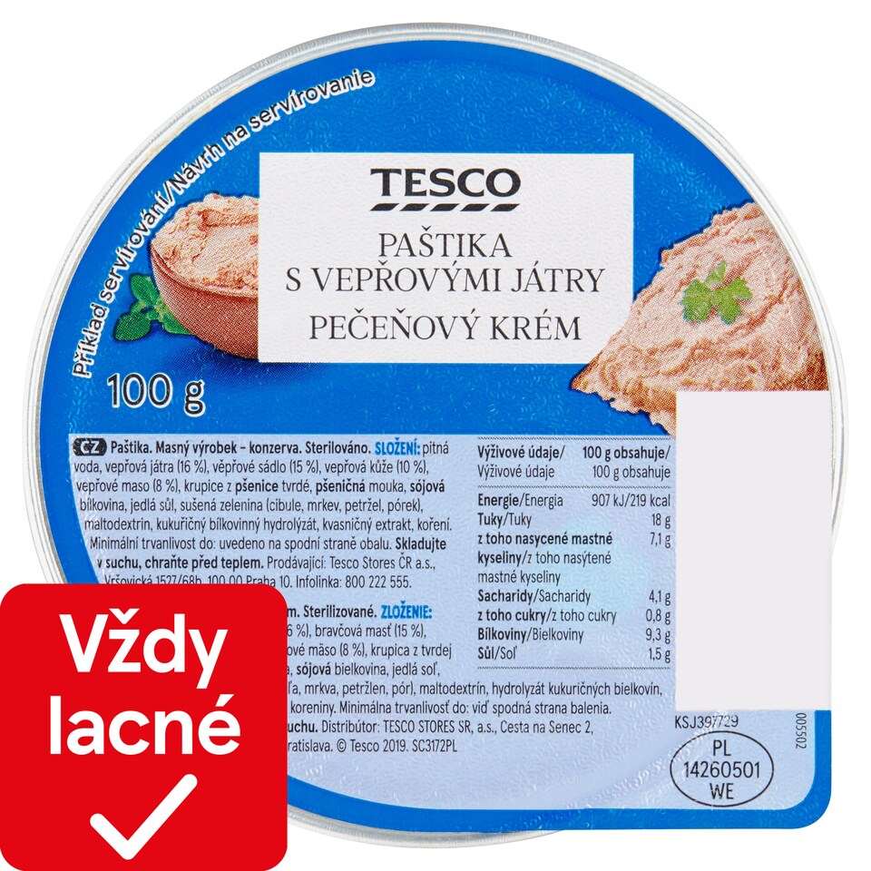 Tesco Pečeňový krém 100 g